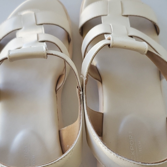 Women's ROCKPORT ABBIE T-strap Sandals Sz 10 Vanilla - Picture 8 of 9